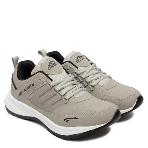 ASIAN COSKO-21 Men s Sports Shoes | Stylish Sneakers Lightweight, Breathable, Cushioned Sole, Durable Grip | Perfect for Running, Walking & Gym Grey Black(GRYBLK)-UK 9