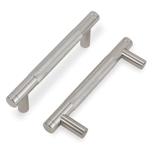 COTYKILEY 10 Pack 3 Inch76mm Brushed Satin Nickel Cabinet Handles Sliver Knurled Kitchen Cabinet Pulls Cabinet Door Handles Kitchen Cabinet Hardware Cupboard Drawer Pulls Dresser Handles