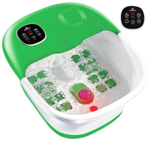 Medical king Foot Spa with Heat and Massage and Jets Includes A Remote Control Pumice Stone Collapsible Foot Spa Massager with Heat and Bubbles and Vibration