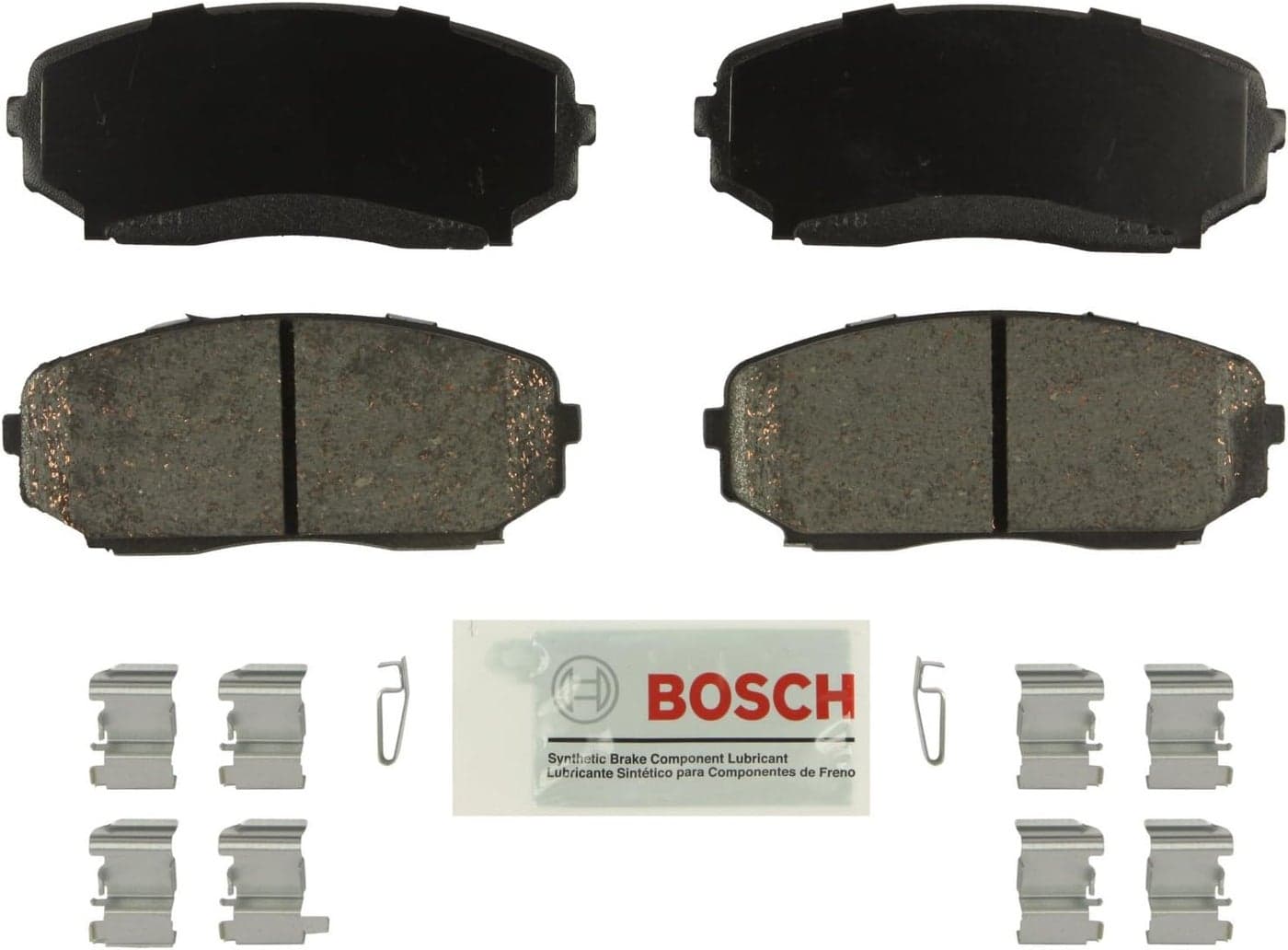 BOSCH BE1258H Blue Ceramic Disc Brake Pad Set With Hardware - Compatible With Select Ford Edge, Lincoln MKX, Mazda CX-5, CX-7, CX-9; FRONT