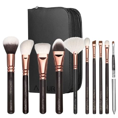 Allure Top 10 Set of 10 Brush for Face Eyes and Lips Top10