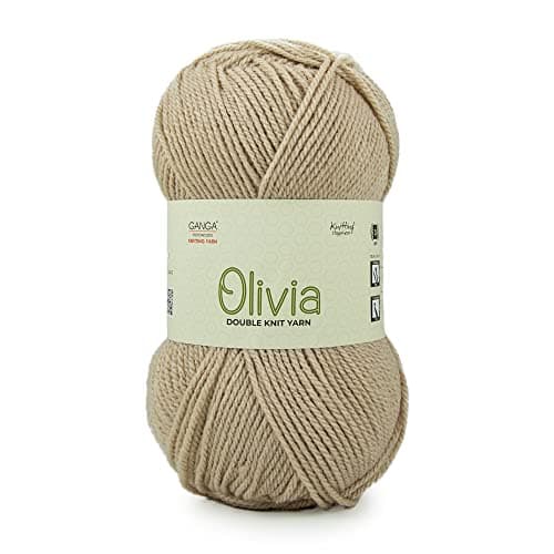 GANGA Acrylic Olivia Hand Knitting And Crochet Yarn (Beige) (100Gms)