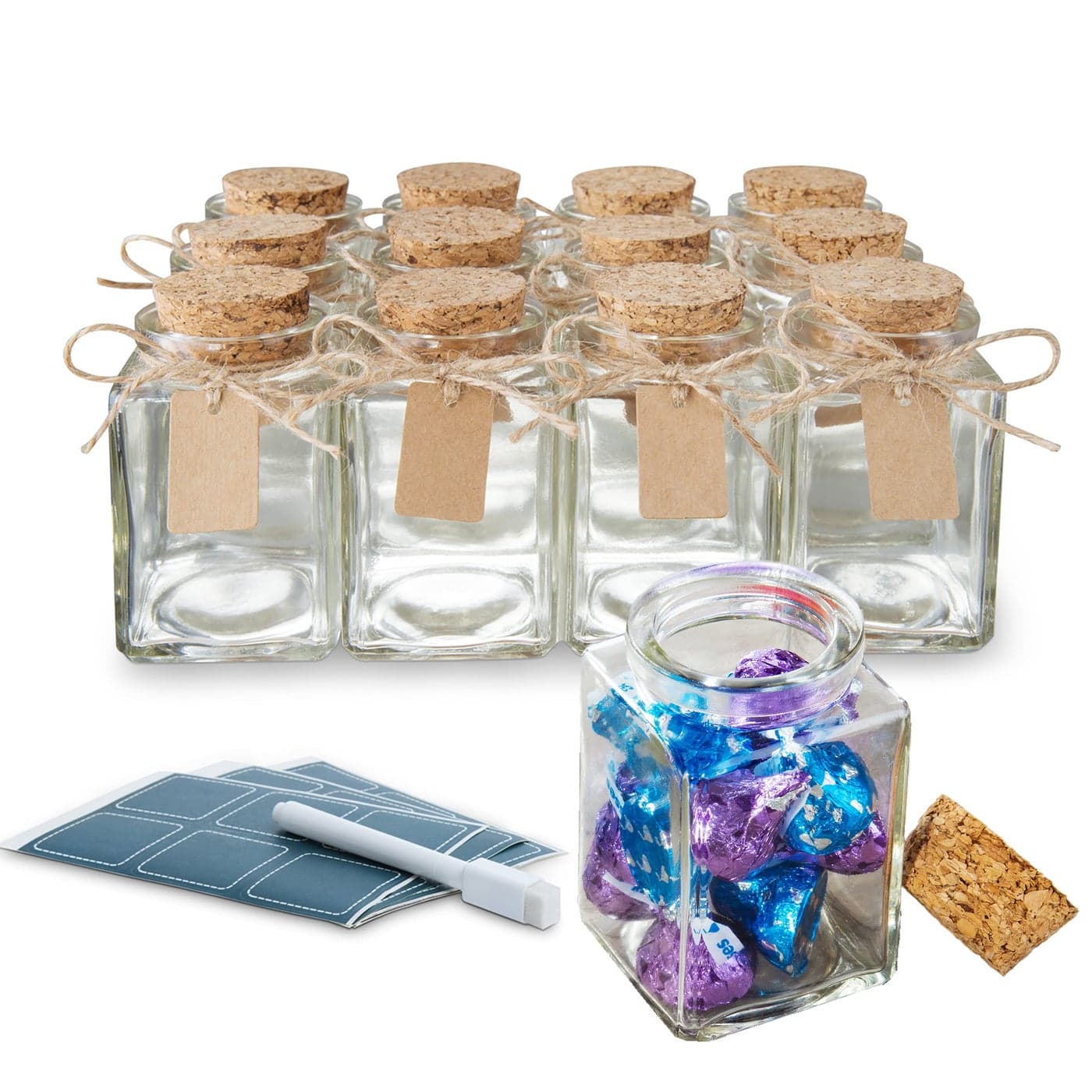 Otis Classic Small Glass Jars with Lids Set of 12 Mini Glass Bottles with Corks for Halloween Decorations Fall Dcor Wedding Party Favors Halloween DIY Crafts Potions Spices Candy 34 oz