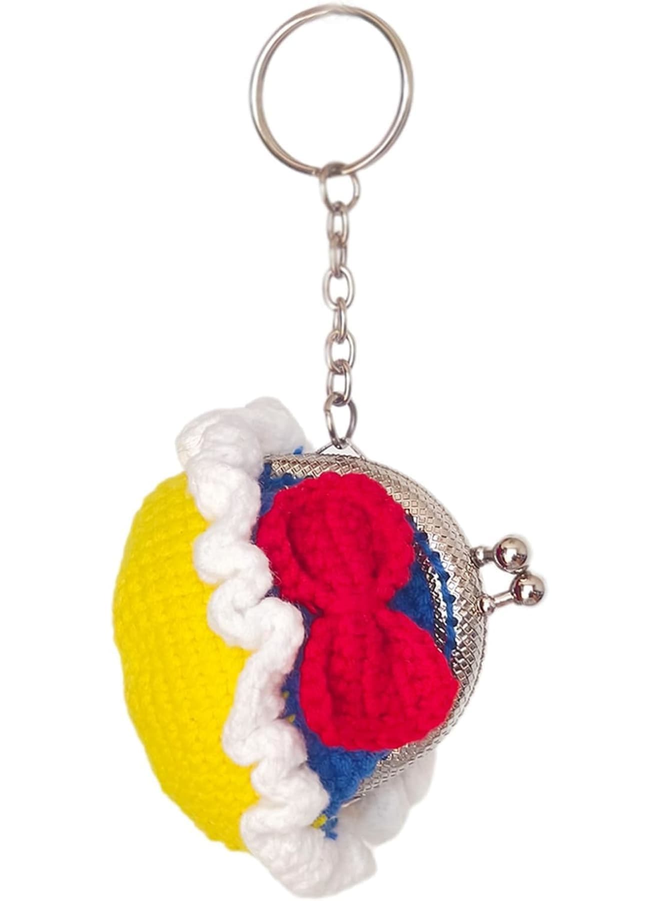 Small Crochet Purses, Handmade Mini Coin Purse with Crochet Bow Dress, Cute Pouch for Storing Coins, Small jewelry, Earphones, or Trinkets, Coin Holder for Women and Girls