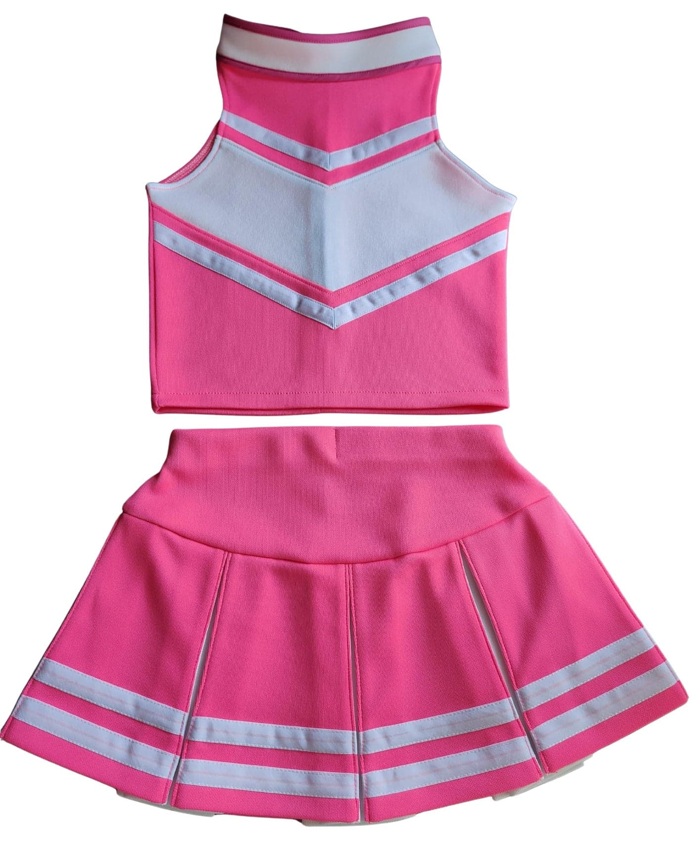 Total 2550 KidsGirls' Cheerleader Costume Uniform Cheerleading Children Dress Outfit Halloween Sweet PinkWhite (S 2-5), (TTAM2014BW4-$P)
