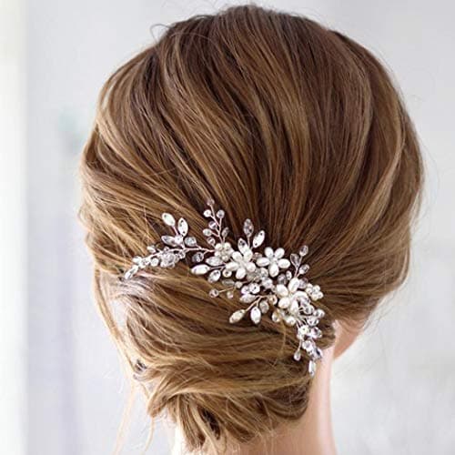 Unicra Rhinestone Bridal Hair Comb Silver Wedding Hair Accessories for Brides and Women
