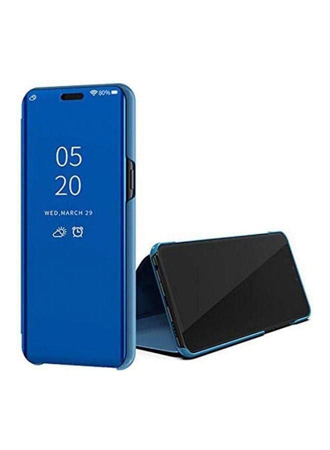 For Samsung Galaxy A72 View St And Mirror Case Shockproof Flip Cover Case Blue