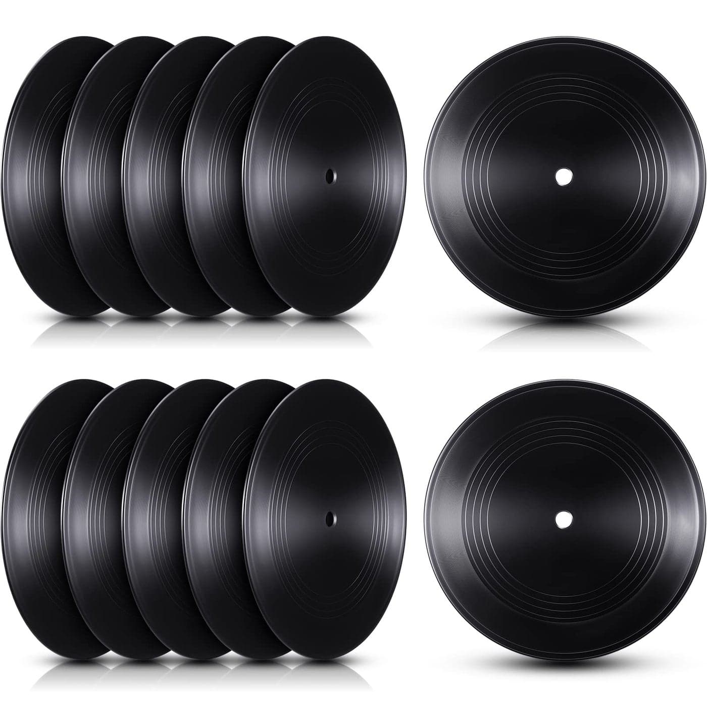 Qunclay 12 Pieces Blank Vinyl Records 7 Inch Black Vinyl Fake Albums Record for Room Wall Aesthetic Decoration Independent Aesthetics Room Decor DIY Projects