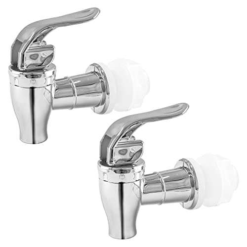 Biaungdo 2 Pcs Replacement Spigot for Beverage Dispenser, Silver Push Style Beverage Dispenser Carafe Spigot Water Dispenser Replacement Spout Faucet