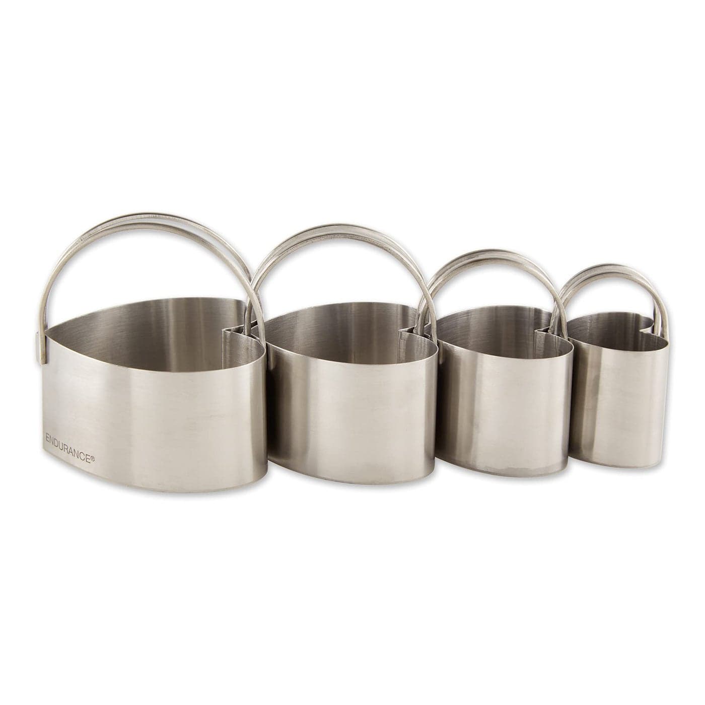 RSVP International Endurance Heart Shape Biscuit Cutters Stainless Steel Set of 4 Nest for Easy Storage For Cutting Thick or Thin Dough Professional Dishwasher Safe