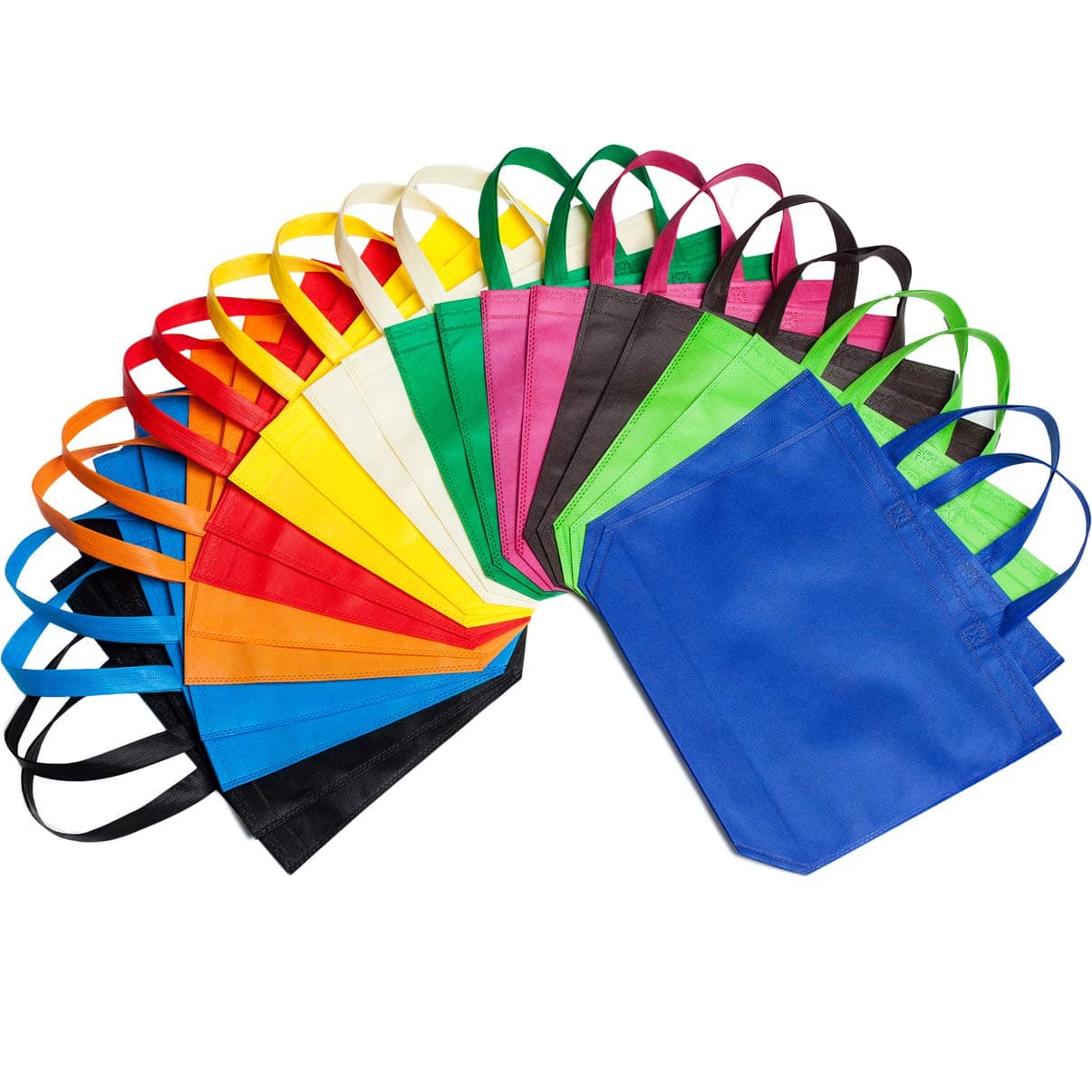 LOUHUA Reusable Gift Bag With Handles 22 Pcs Large Tote Bags Bulk 11 Colors for Shopping Groceries Birthday Party Favor Snacks DIY Painting Halloween Christmas Gift 15 Inch 13 Inch