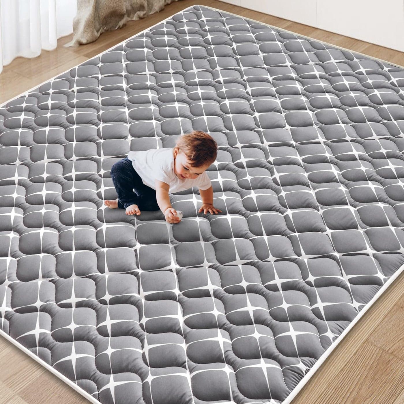 Vibe bear Baby Play Mat 71 X 59 Premium Thicker Foam OnePiece Crawling Mat Extra Large Anti Slip Crawling Mat Activity Playmats for BabiesToddlers Infants Play Tummy Time