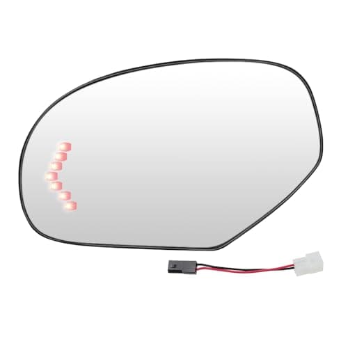 Senzeal Driver Side Heated Mirror Glass Replacement with Turn Signal Light for Chevy Silverado Suburban Tahoe Avalanche Cadillac Escalade GMC Sierra Yukon 2007-2014 GM1324138 (Left Side)
