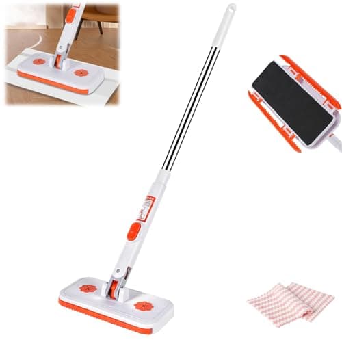 Snap Grip Mini Mop Set,Convenient Cloth Changing Mini Mop,Gap Dust Cleaner Lazy Mops with Locking Head for Multi Surface Clean,Wet & Dry Mopping and Sweeping Cleaning