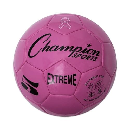Champion Sports Extreme Series Soccer Ball, Regulation Size 5 - Collegiate, Professional, and League Standard Kick Balls - All Weather, Soft Touch, Maximum Air Retention - For Adults, Teenagers, Pink