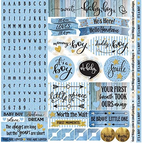 Reminisce Oh Baby Boy Alpha Stickers, Multicolor