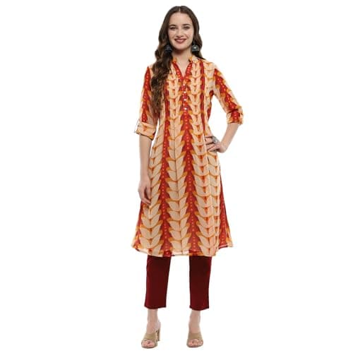Cream Georgette Straight Kurta