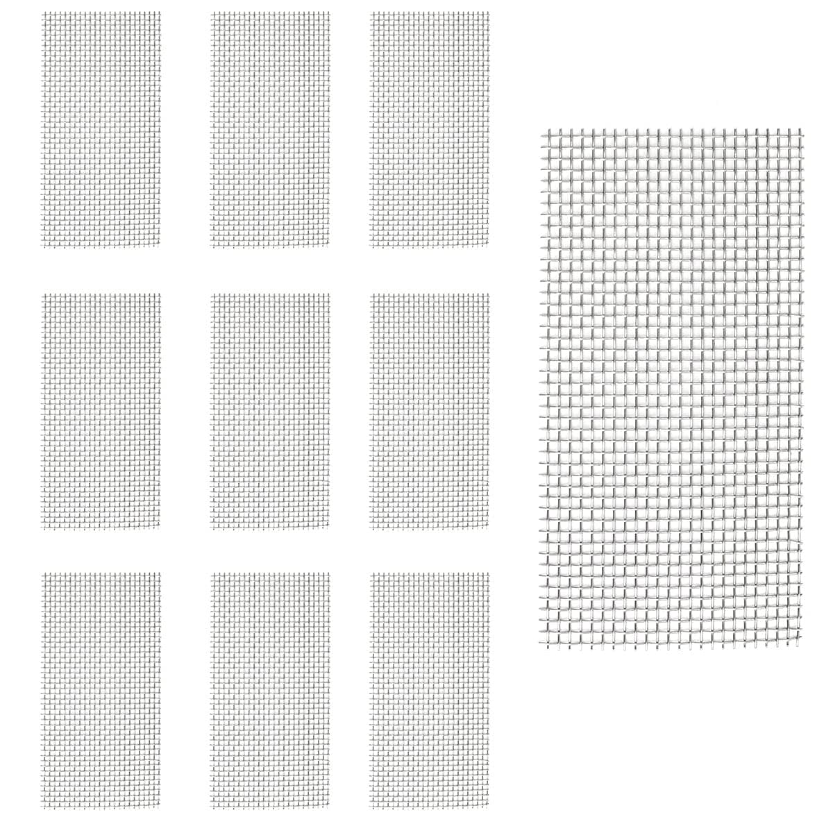 LQ Industrial 10PCS 10x5cm Stainless Steel Wire Mesh Pad Aquarium Fish Tank Plants Moss Net
