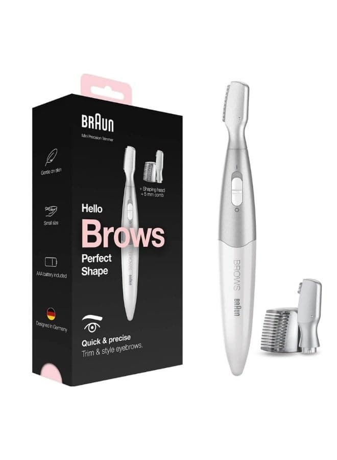 Braun Hello Brows Trim And Style For Perfect Shape Eyebrows Quick And Precise- White