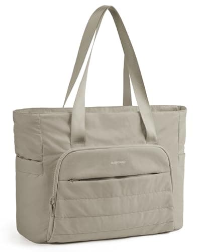 BAGSMART Tote Bag for Women Lightweight Tote Bag with Yoga Mat Strap Quilted Handbag for Daily Work Gym