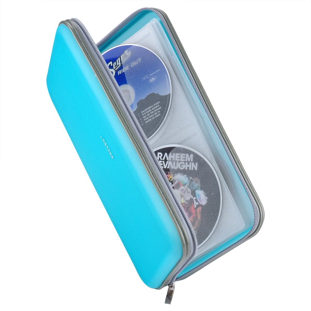 Wismart 72 Capacity Heavy Duty CD DVD Bluray Media Case Storage Holder Organizer Wallet Skyblue