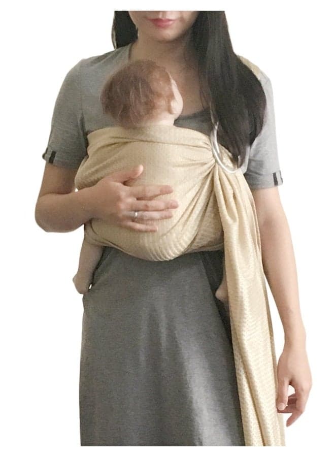 Baby Water Ring Sling Carrier | Lightweight Breathable Mesh Baby Wrap for Infant, Newborn, Kids and Toddlers | Perfect for Summer, Swimming, Pool, Beach | Great for Dad Too Champagne