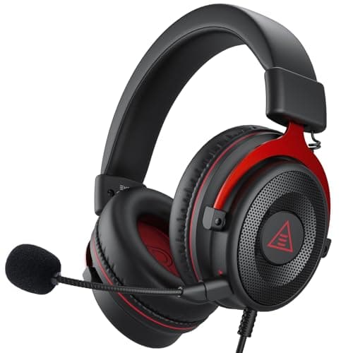 EKSA E900 Gaming Headset with Microphone PC Headset with Detachable Noise Canceling Mic 3D Surround Sound Wired Headphone for PS4 PS5 Xbox Computer Laptop Switch Handheld 35MM Jack