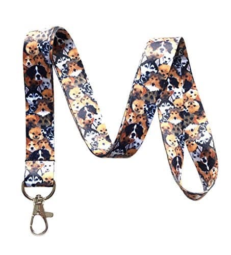 Dog Themed Lanyard Key Chain Id Badge Holder (Dog Collage)