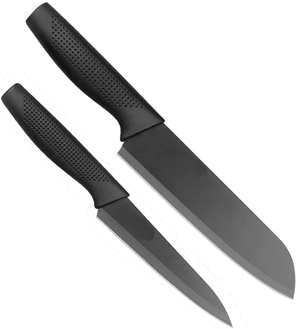 ONICORN® Professional Chef's Knife, Santoku Paring Knife Vegetable Cutting and Chopping Sharp Blade, Scratch Resistant and Rust Proof for Home Kitchen Restaurant (Pack of 2 Pcs, Stainless Steel)