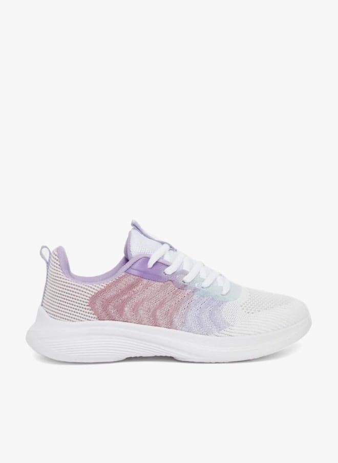 Mesh Ombre Print Lace-Up Sneakers