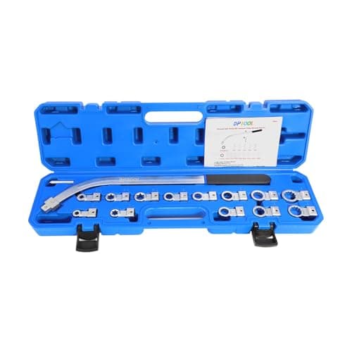 DPTOOL 15pc Idler Timing Belt Tensioner Pulley Removal Tool Kit Universal Auxiliary Idler Adjustment Wrench with Hex and Dodecagonal Adapters