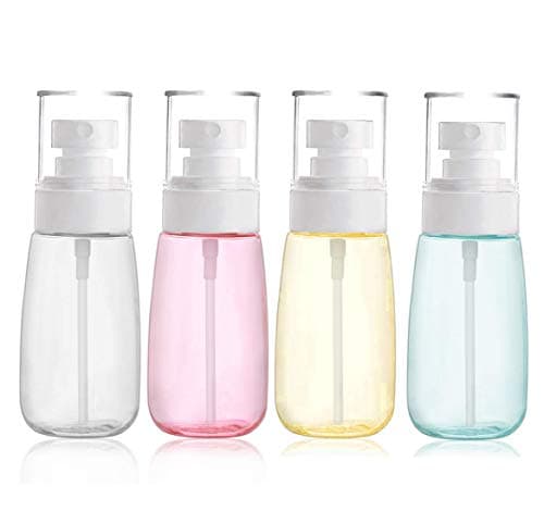 JOSALINAS Refillable Cosmetic Spray Bottles for Fine Mist Plastic Empty Clear Refillable Travel Container Essences Rose Water Mister (3.4 Ounce,100ml)
