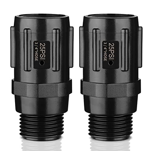 Pressure Regulator 25 PSI, 3/4" FHT × 3/4" MHT, Pressure Reducer Low Flow Valve ideal for Drip Irrigation System (2-Pack)