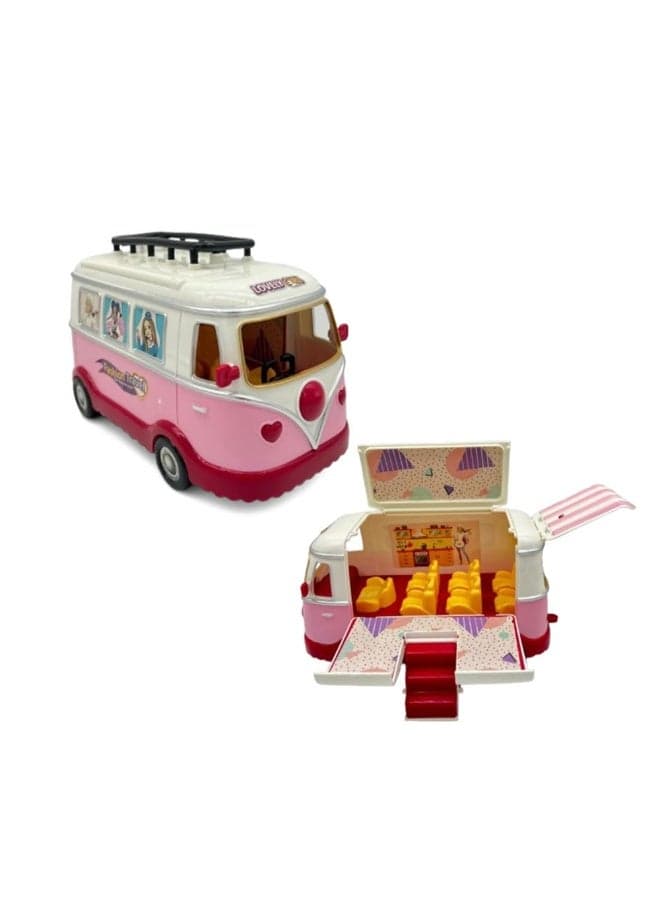 TOY GARDEN Fashion Bus Travel Toy – Stylish World Tour Playset for Girls Ages 3+ | Educational Role Play & Dress-Up Set