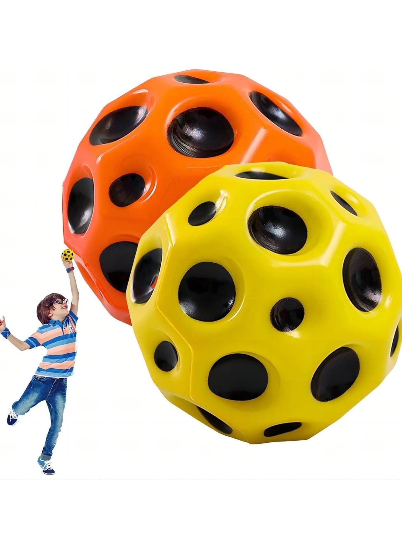2 Pcs Kids Jumping Ball Set Bright Colors Fun Bouncing Toy for Toddlers Preschool Play Activity Educational Toy Best Gift for Children Under 3