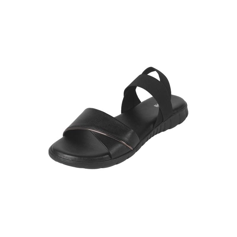 Mochi Women's Black Stylish Flat Sandal UK/7 EU/40 (33-1216)