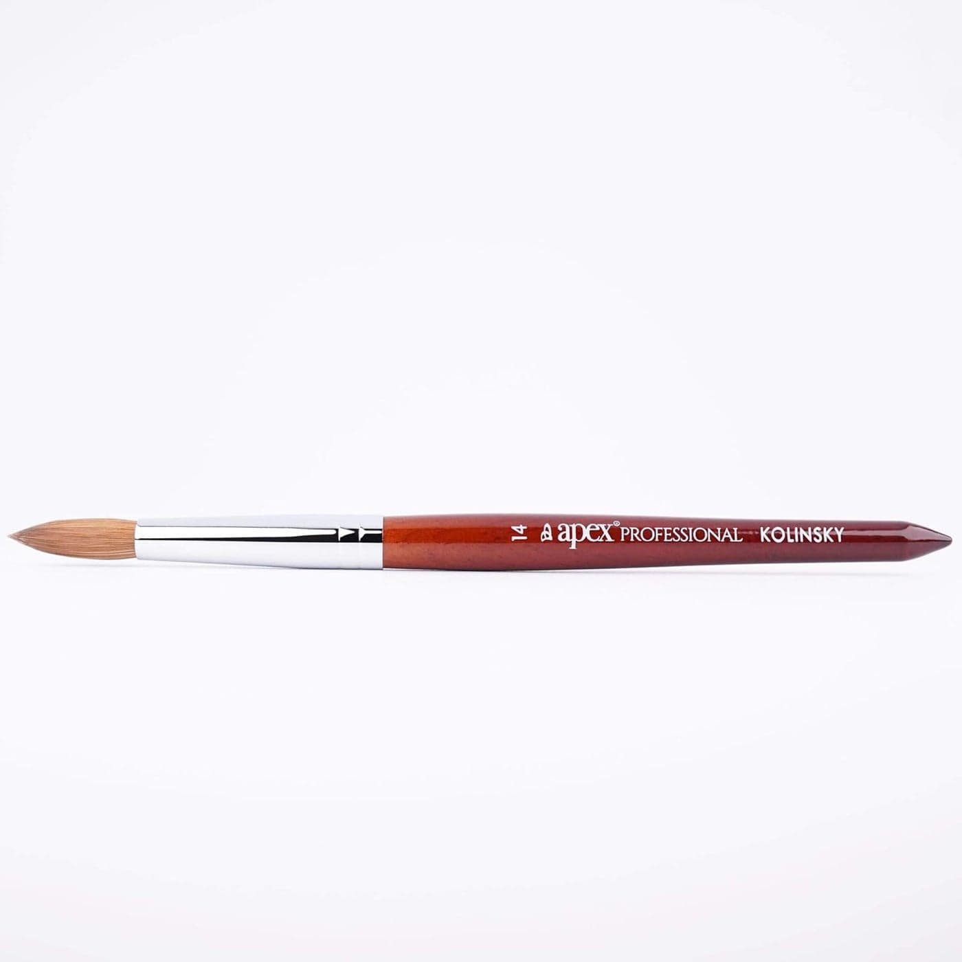 Apex Professional 14 Premium Kolinsky Pure Sable Hair Acrylic Nail Brush Acrylic Applications for Professional Nail Technicians Artists 14