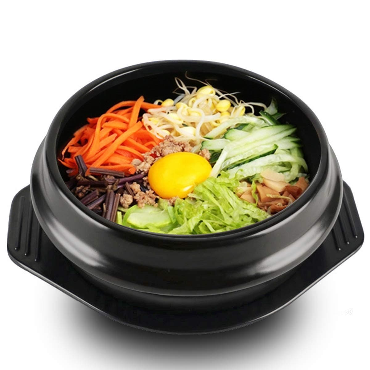 Honfitat Korean Dolsot Large Size Earthenware Bowl in Stone Bibimbap Cooking Trivet Rice Bowl Set 16