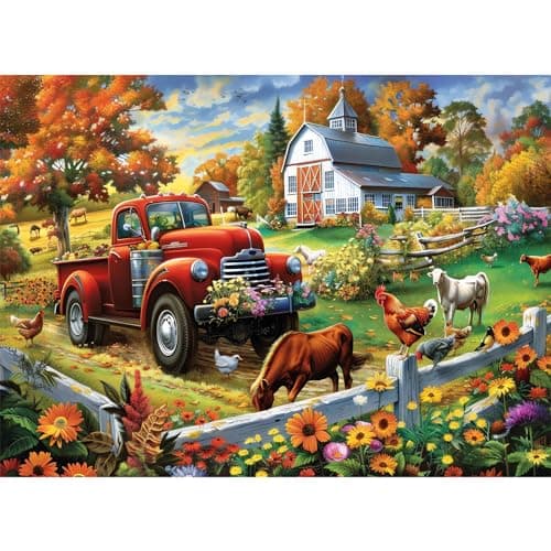 300 Pieces Jigsaw Puzzle for AdultsCountry Life Puzzle 300 Pieces Highlights the Agricultural Life and Rural Beauty ThickSturdy Pieces Challenging Family Activity Great Gift Idea205 x 15 in
