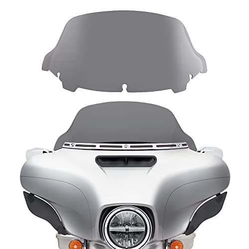 WYNMOTO 10.5" Smoke Wave Windshield Windscreen Wind Splitter Compatible for 2014-2024 Harley Davidson Touring Street Glide Electra Glide 2014 2015 2016 2017 2018 2019 2020 2021 2022 2023
