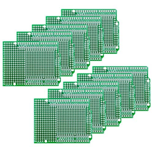 ElectronicsSalon 10PCS Prototype PCB for Arduino UNO R3 Shield Board DIY Combo 2mm254mm Pitch