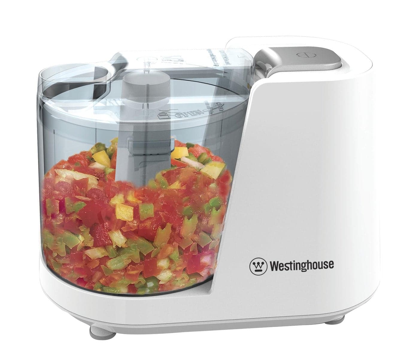 Westinghouse 350ml Electric Mini Chopper For Kitchen | Food Processor Bowl, Pulse Control, SS Blade | Chops, Cuts, Minces, Dices, Whisks, Blends | 2-Year Warranty (WKMCGO01WH),White