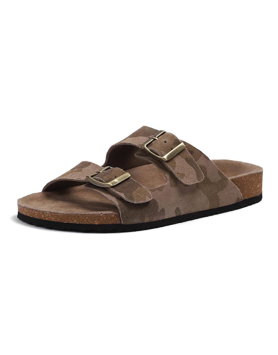 Monte Carlo Mens Camouflage Leather Comfort Casual Slippers (201836FW-1-11)