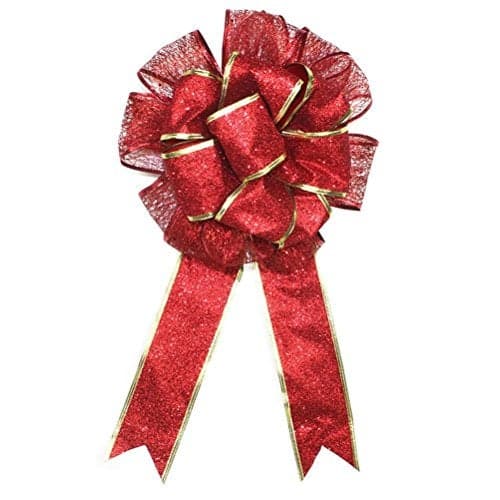 BinaryABC Christmas Tree Topper BowChristmas Bowknot OrnamentsChristmas DecorationsRed