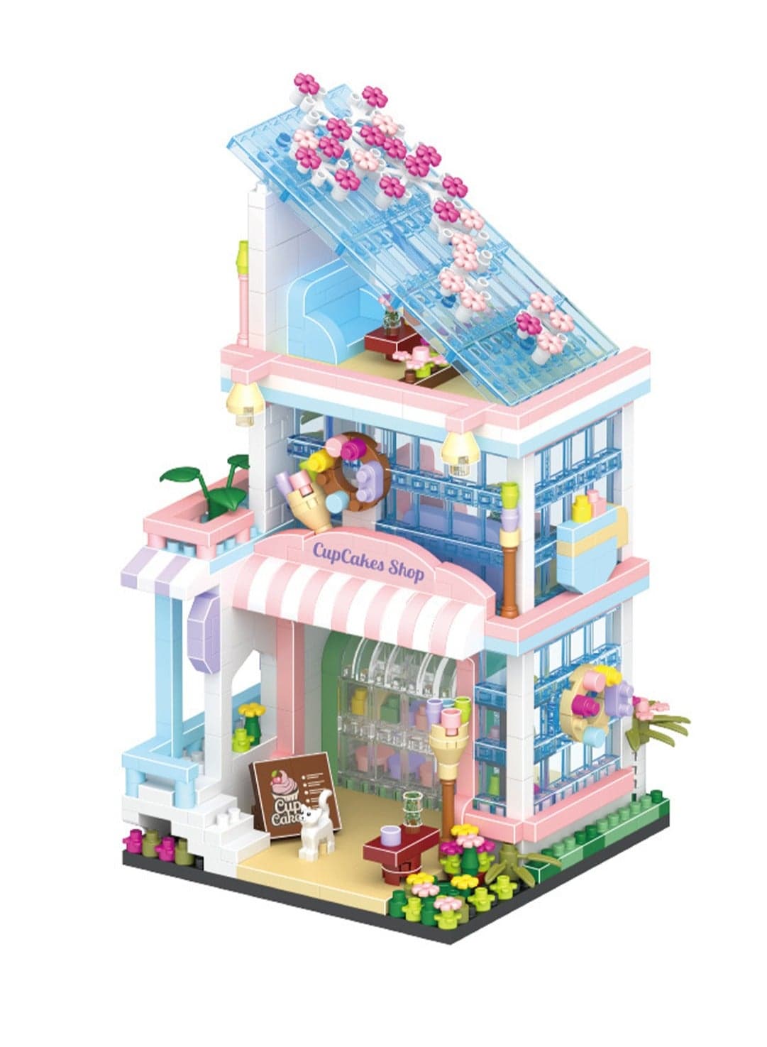 Street View Dessert Shop-Micro Particle Assembling Building Blocks Handmade DIY Toy Gift