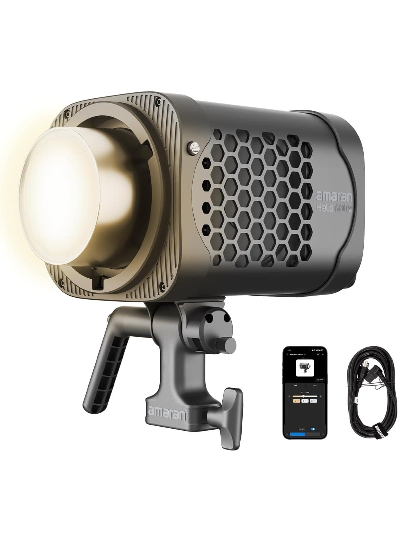 Aputure Amaran Halo 600X Bi-Color LED Monolight – 610W Flagship COB Studio Light, 32500 Lux @ 1m Most Compact In Class, 2700-6500K CCT, CRI 96+ TLCI 97+, 85° Beam, NFC App Control, DMX, Bowens Mount