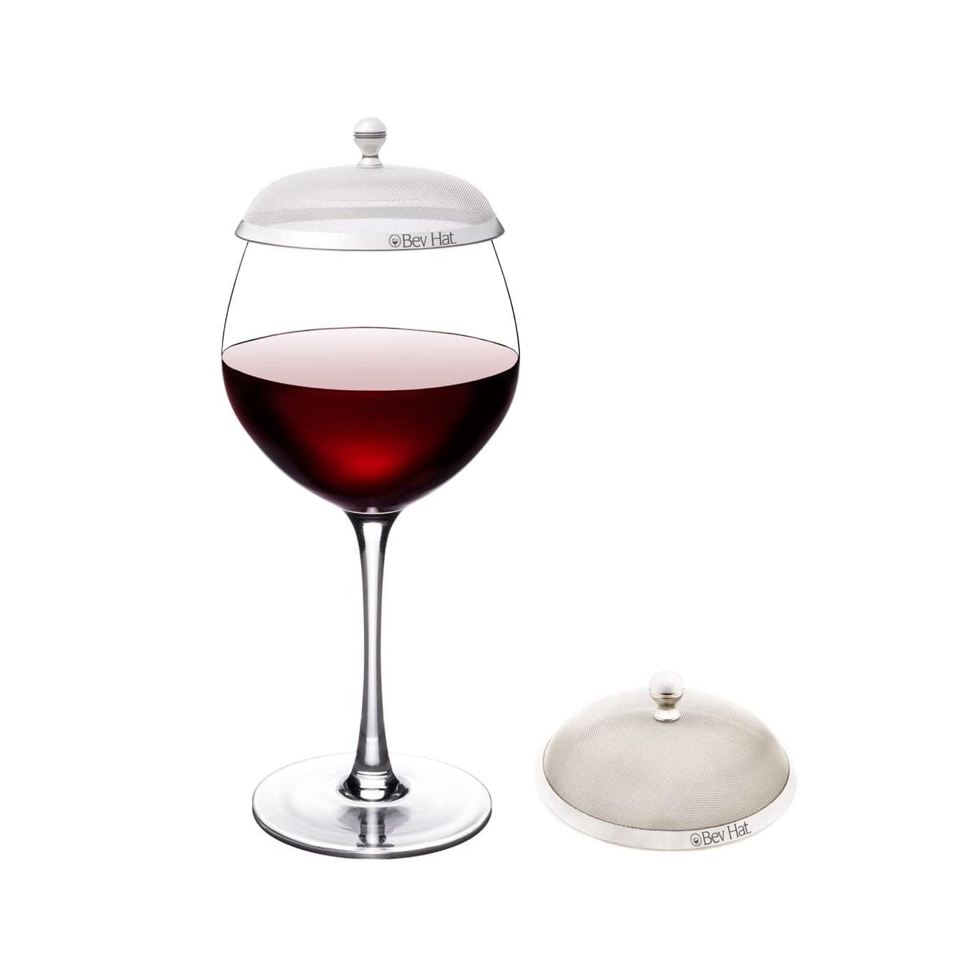 BevHat Stainless Steel Wine Glass Cover Pack of 2 Keep The Bugs Out of Your Drinks For Coffee Mugs Tea Cups Water Glasses Wine Accessories to Protect Your Beverage Outside