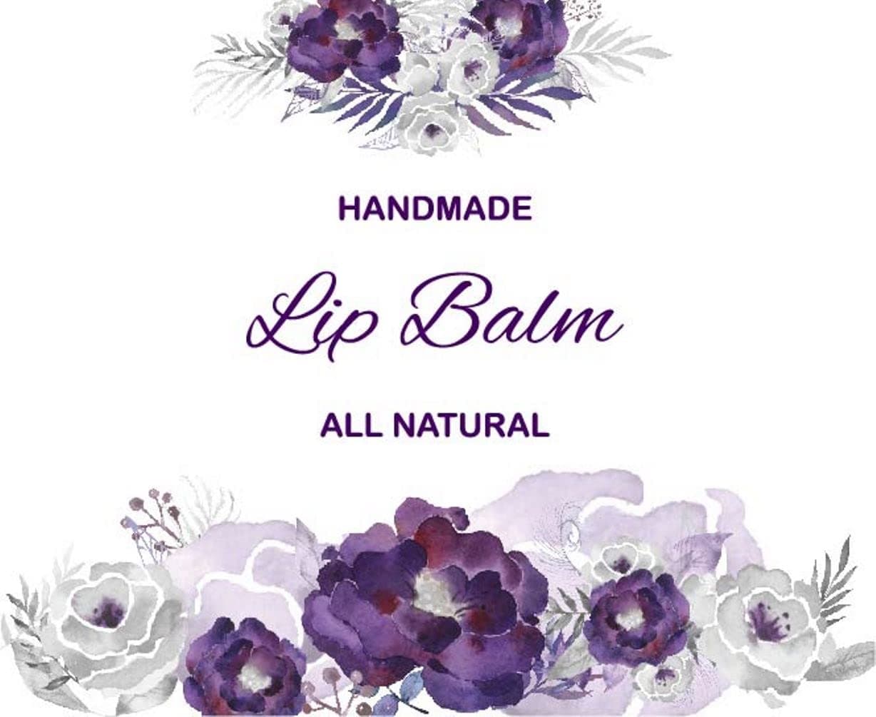 ZZYBIA Homemade Skincare Products Adhesive Labels Stickers for Lip Balm Container Tubes Clear Vinyl Purple Roses