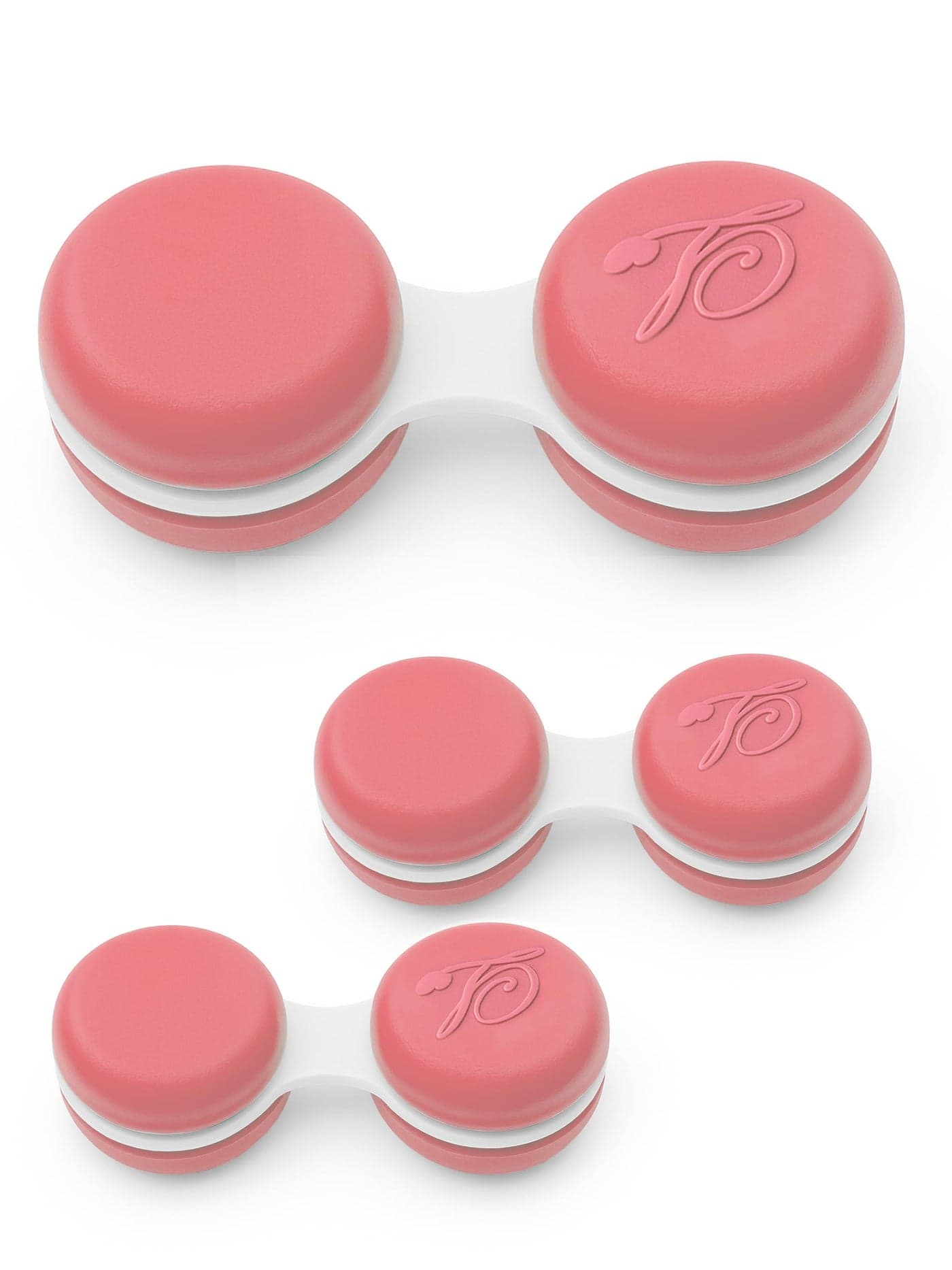 SPORTS WORLD VISION 3PC Pink Macaroon Contact Lens Case Compact Portable Leakproof Contact Lens Holder Durable TravelFriendly Contact Lens Solution Box with Same Color Set