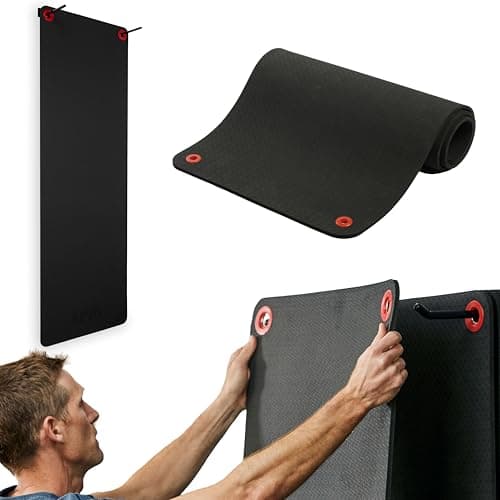 SPRI Hanging Exercise Mat Fitness Yoga Mat for Group Fitness Classes Commercial Grade Quality with Reinforced Holes 71L x 23W x 58 Thick